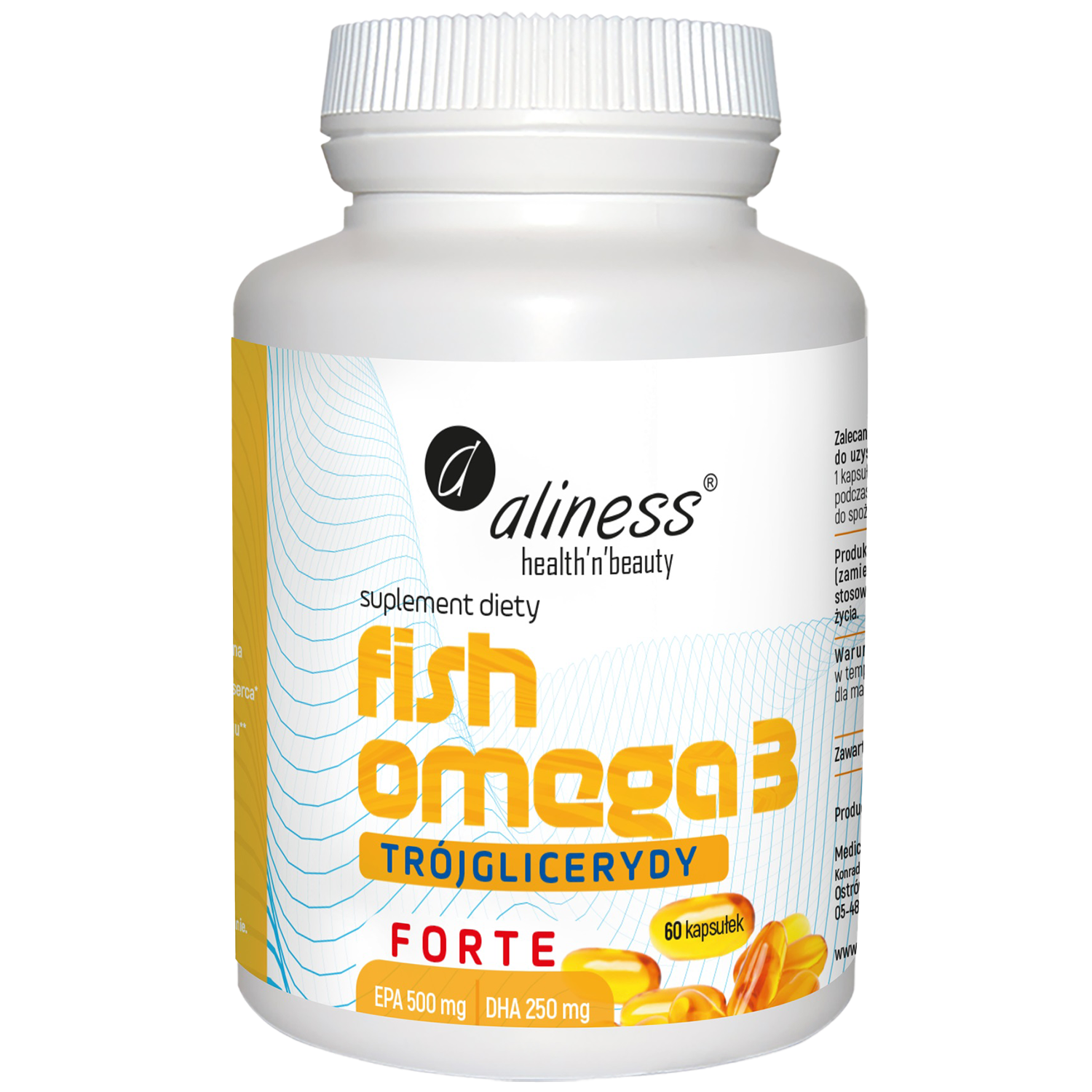 Aliness Fish Omega3 Forte Trójglicerydy 500/250 mg, 60 kapsułek