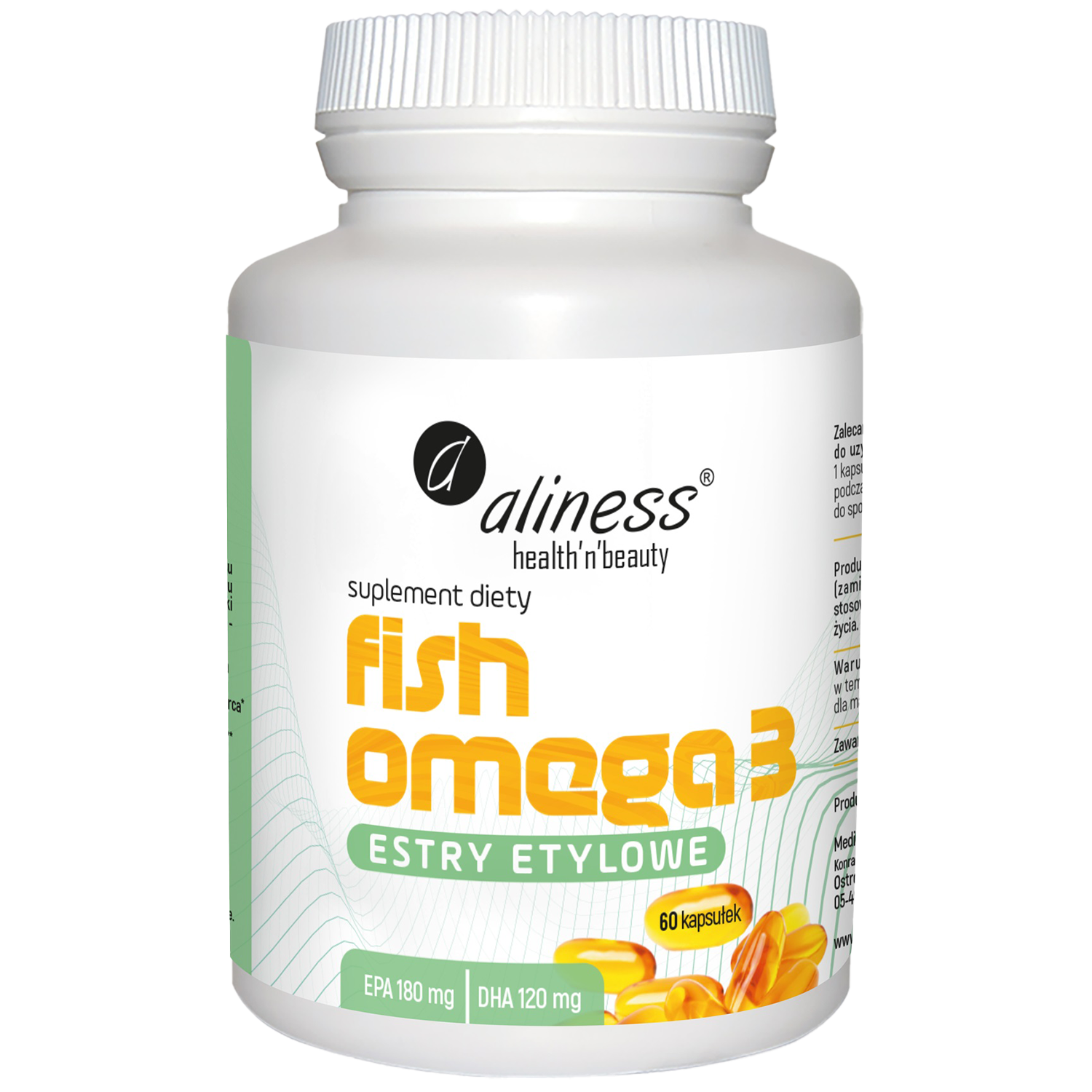 Aliness Fish Omega 3 Estry 180/120 mg, 60 kapsułek