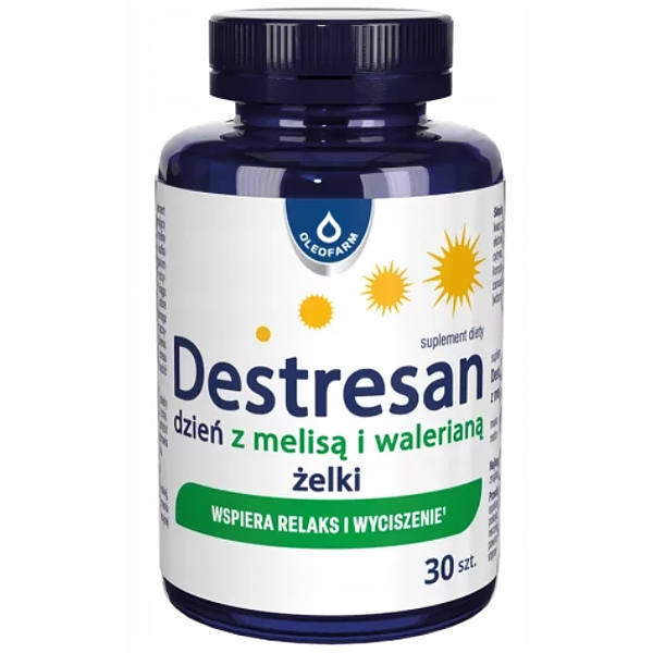 Destresan Dzień z melisą i walerianą, żelki, smak cytrynowy, 30 sztuk