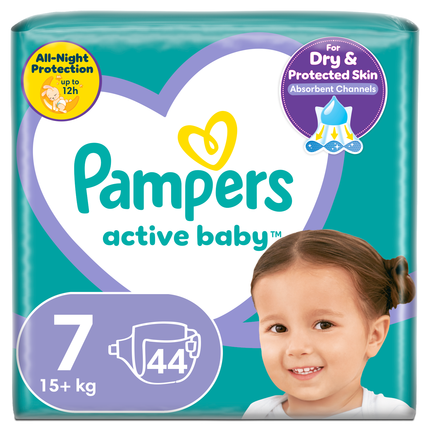 Pampers Active Baby pieluchy rozmiar 7 powyżej 15 kg 44 sztuki