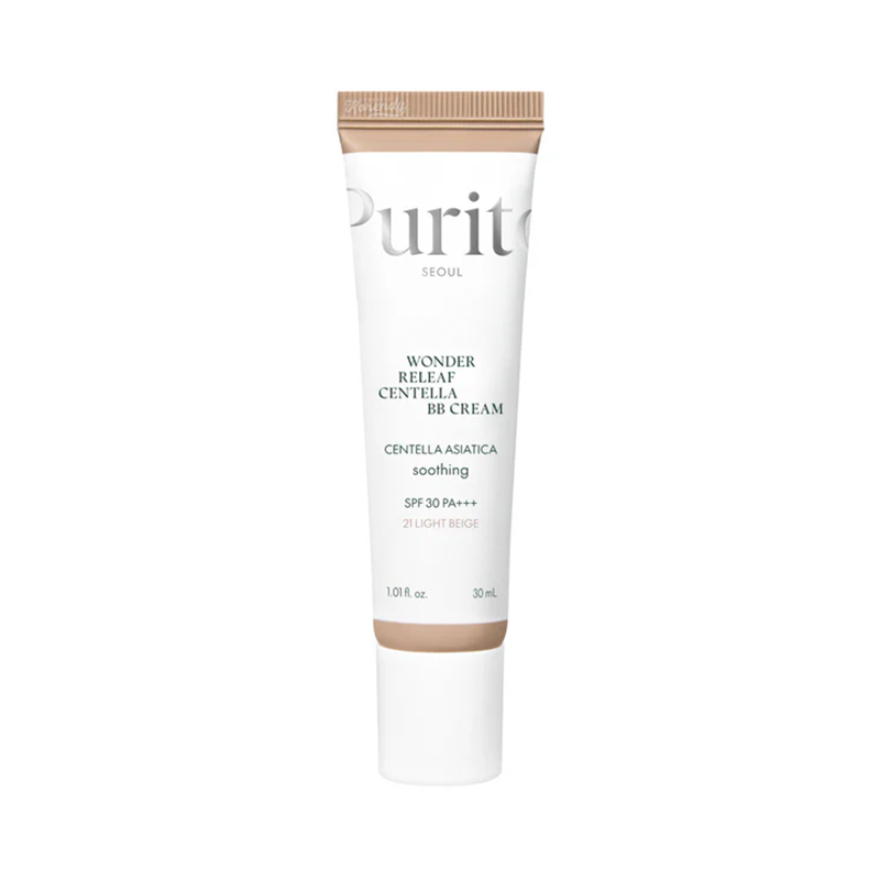 Purito Wonder Releaf Centella, regenerujący krem BB z wąkrotą azjatycką, 21 Light Beige, SPF 30, 30 ml
