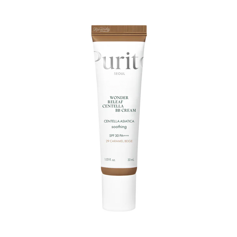 Purito Wonder Releaf Centella, regenerujący krem BB z wąkrotą azjatycką, 29 Caramel Beige, SPF 30, 30 ml