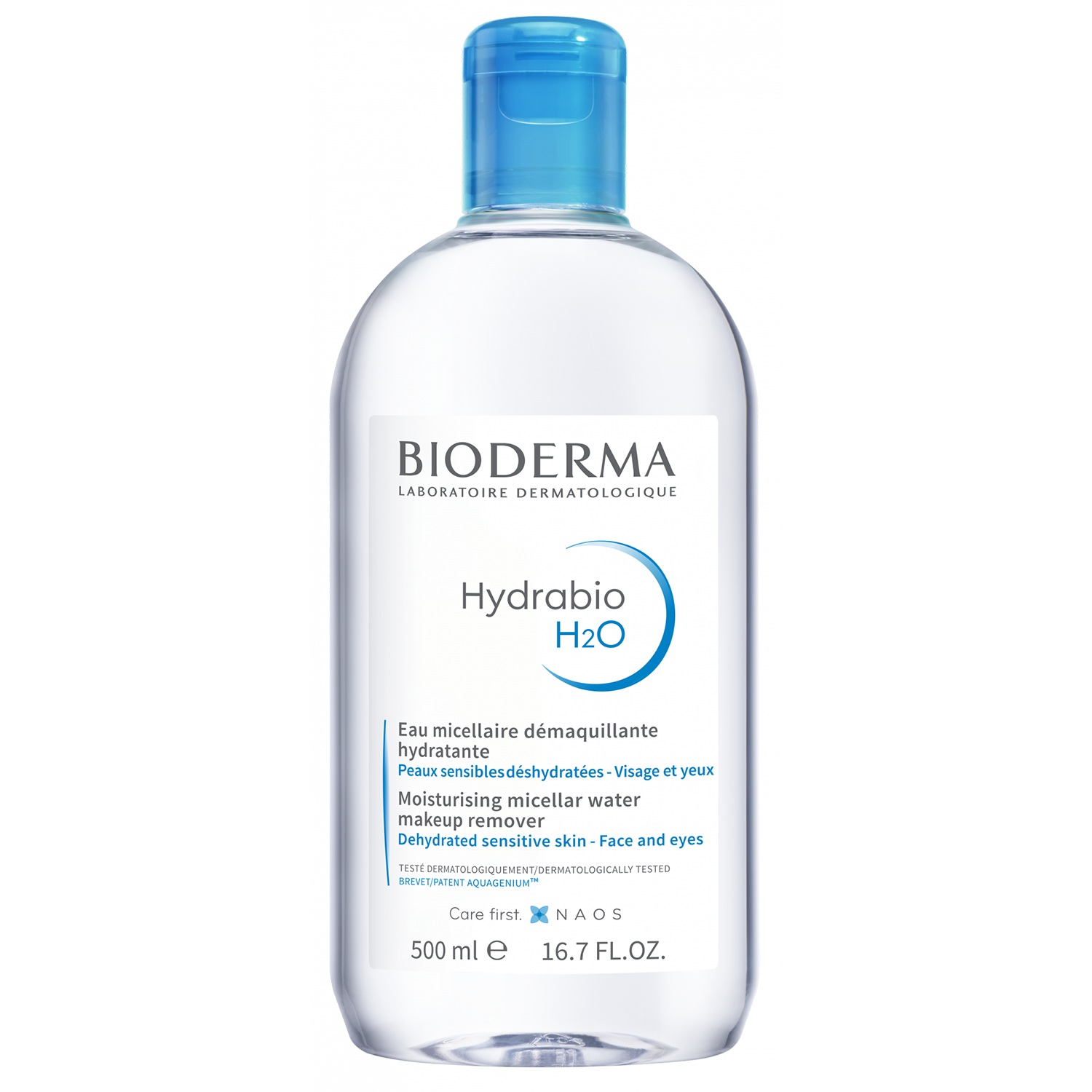 Bioderma Hydrabio H2O, nawilżający płyn micelarny do demakijażu, skóra odwodniona, 500 ml