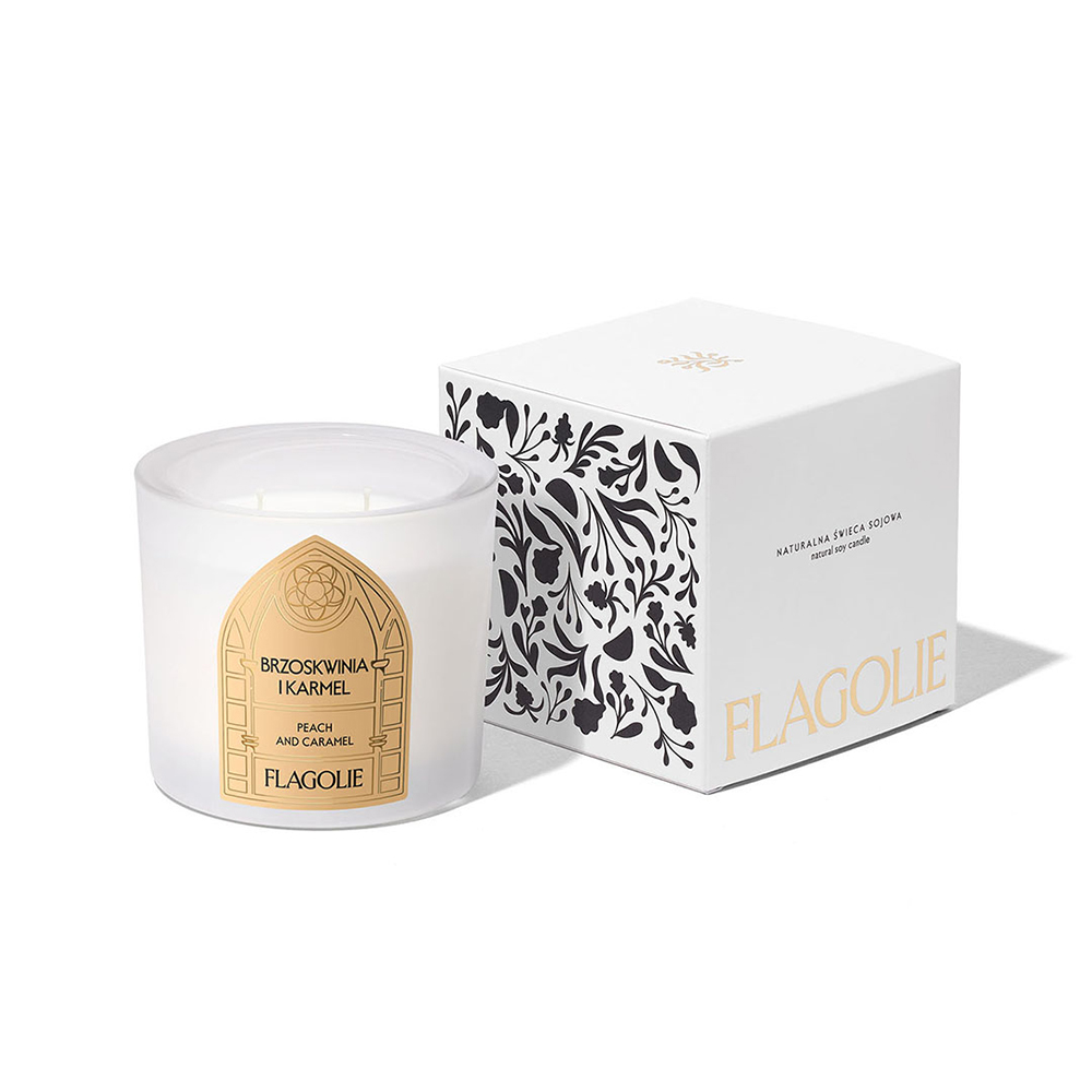 Flagolie Celebrate, zapachowa świeca sojowa, Brzoskwinia i Karmel, 170 g