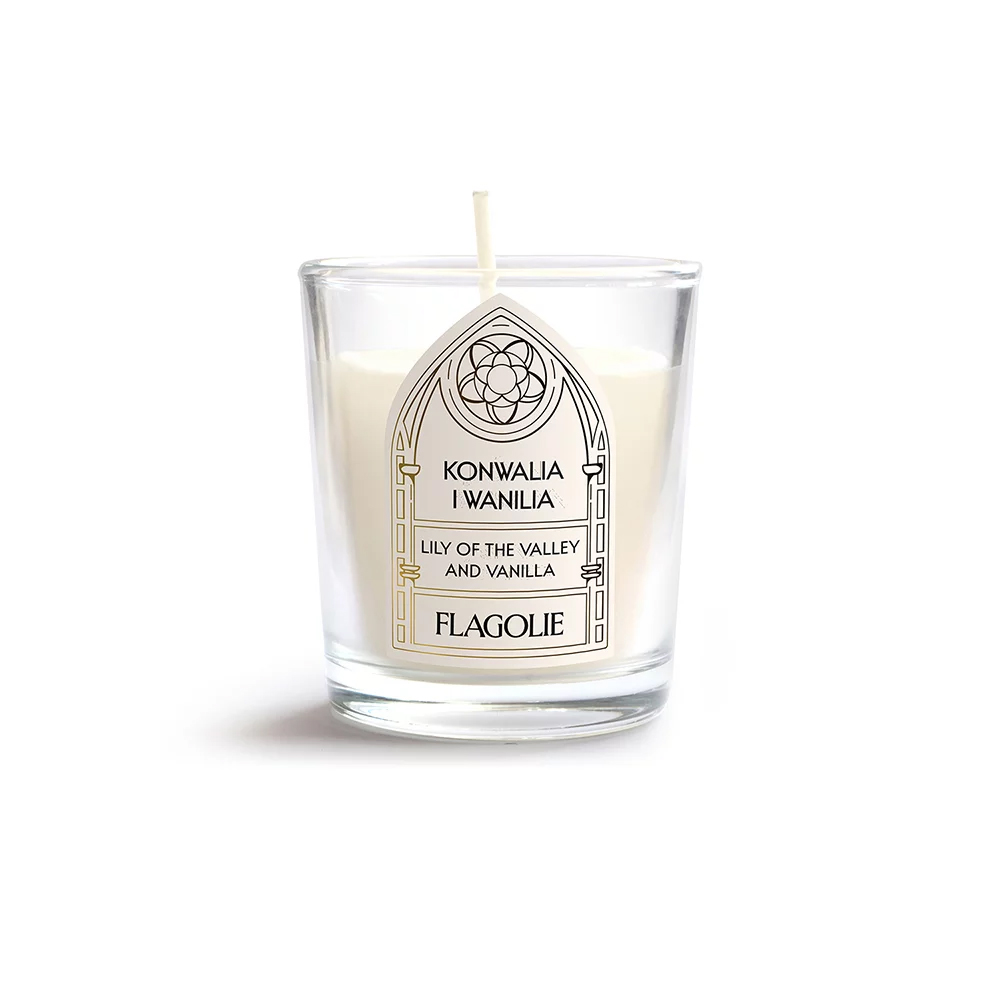 Flagolie Celebrate, zapachowa świeca sojowa, Konwalia i Wanilia, 70 g