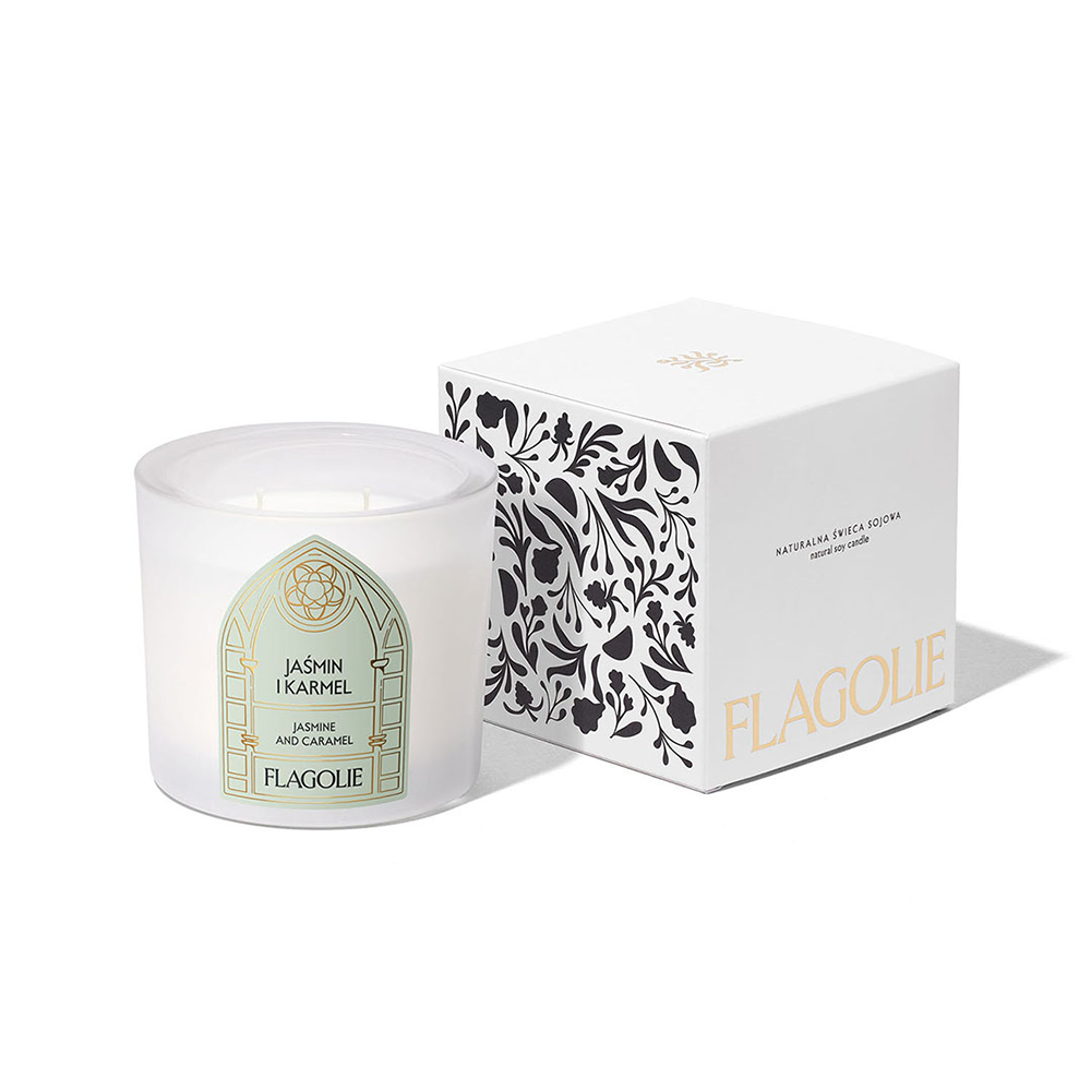 Flagolie Celebrate, zapachowa świeca sojowa, Jaśmin i Karmel, 170 g
