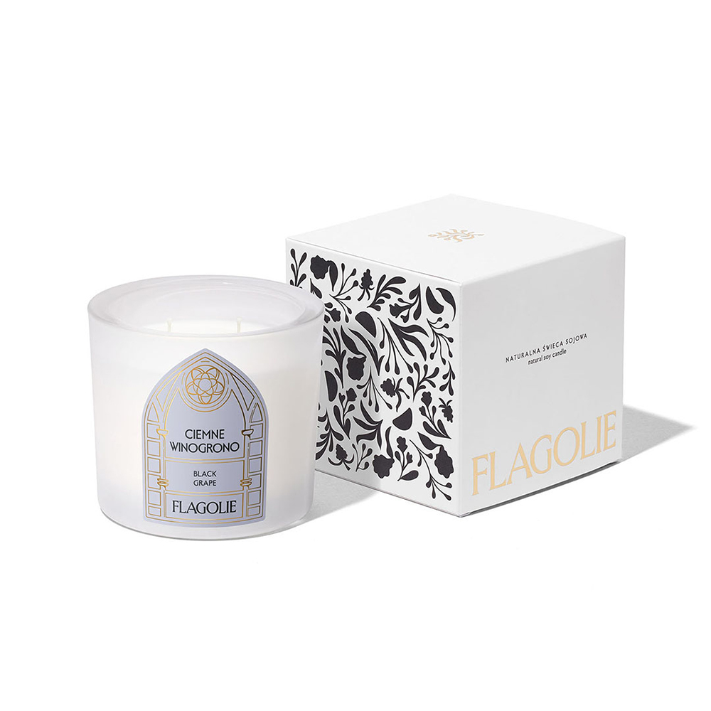 Flagolie Celebrate, zapachowa świeca sojowa, Ciemne Winogrono, 170 g