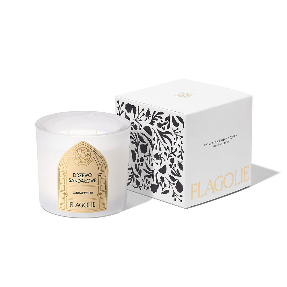 Flagolie Celebrate, zapachowa świeca sojowa, Drzewo Sandałowe, 170 g