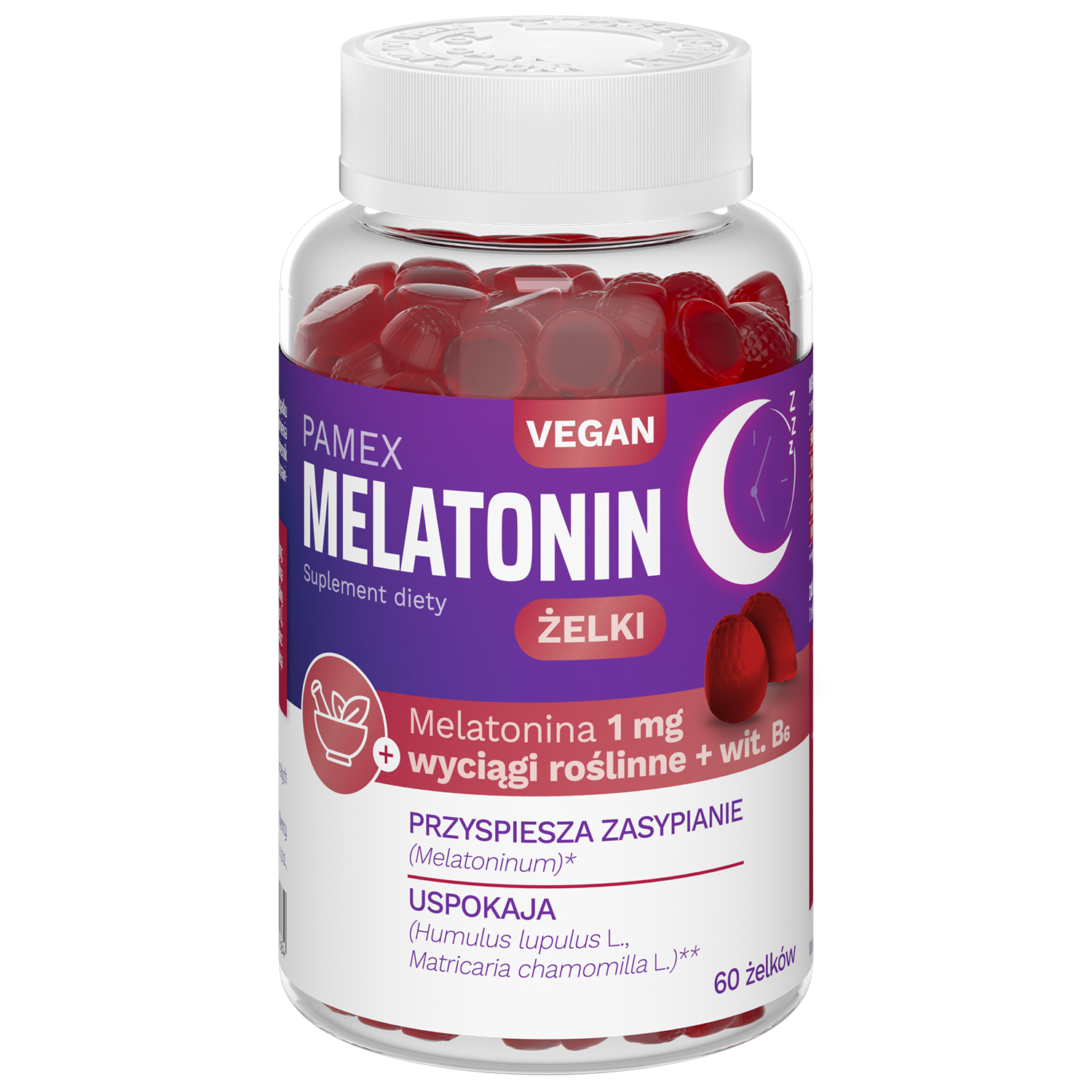 Pamex Melatonin, żelki, 60 sztuk