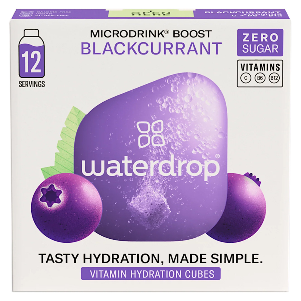 Waterdrop Microdrink Boost, witaminowa kostka nawadniająca, blackcurrant & elderberry, 12 sztuk