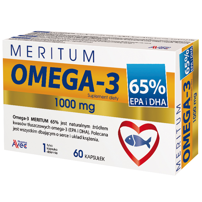 Avec Pharma Omega-3 Meritum 65%, 60 kapsułek