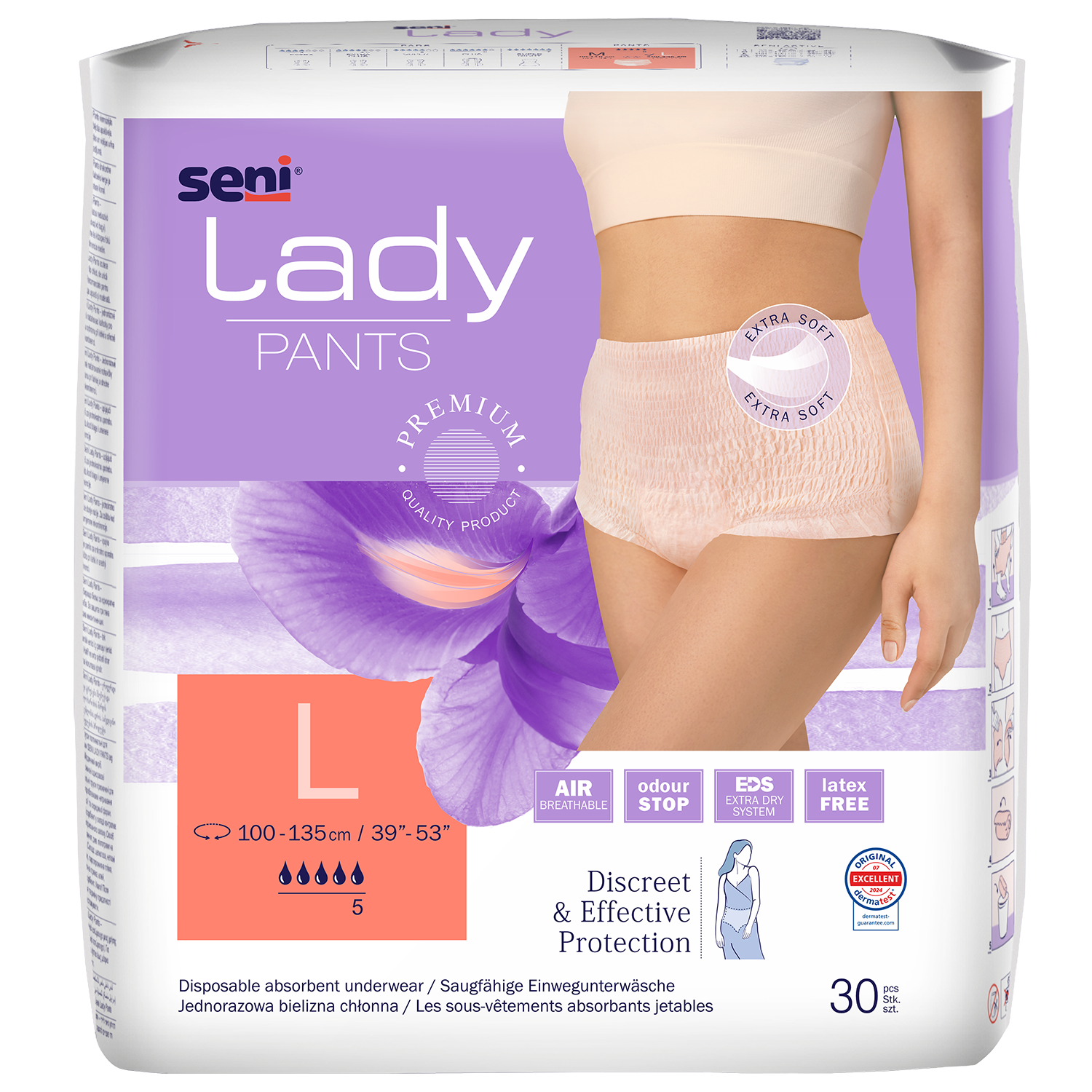 Seni Lady Pants, majtki chłonne dla kobiet, Large, 100-135 cm, 30 sztuk