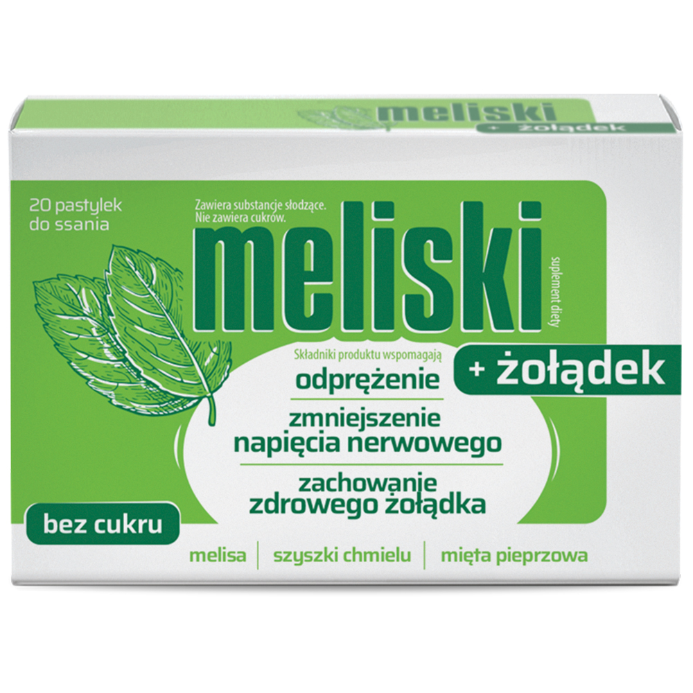 Meliski + Żołądek, 20 pastylek do ssania
