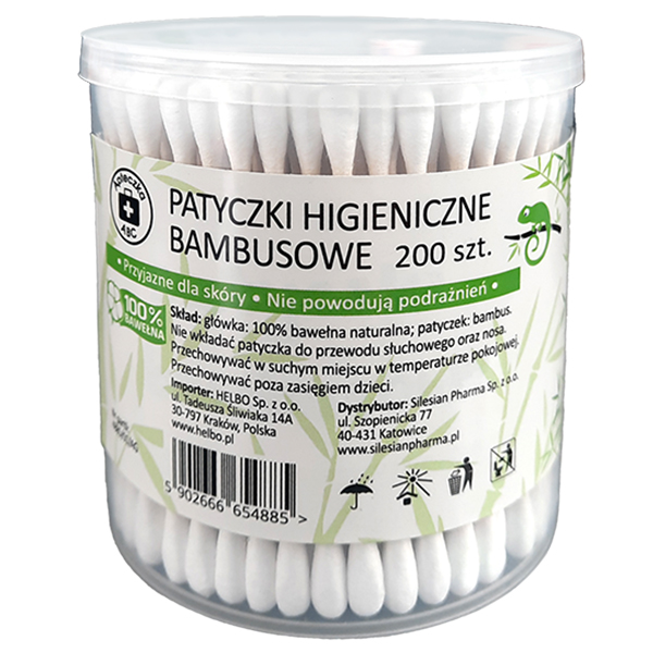Apteczka ABC, patyczki higieniczne bambusowe, 200 sztuk