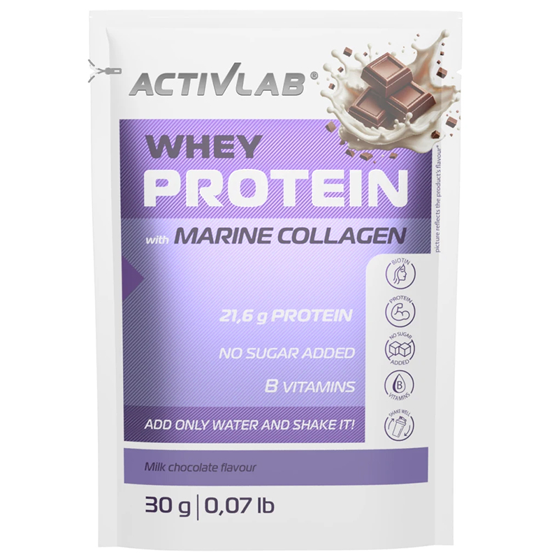 ActivLab Pharma Whey Protein with Marine Collagen, białko, smak mleczna czekolada, 30 g