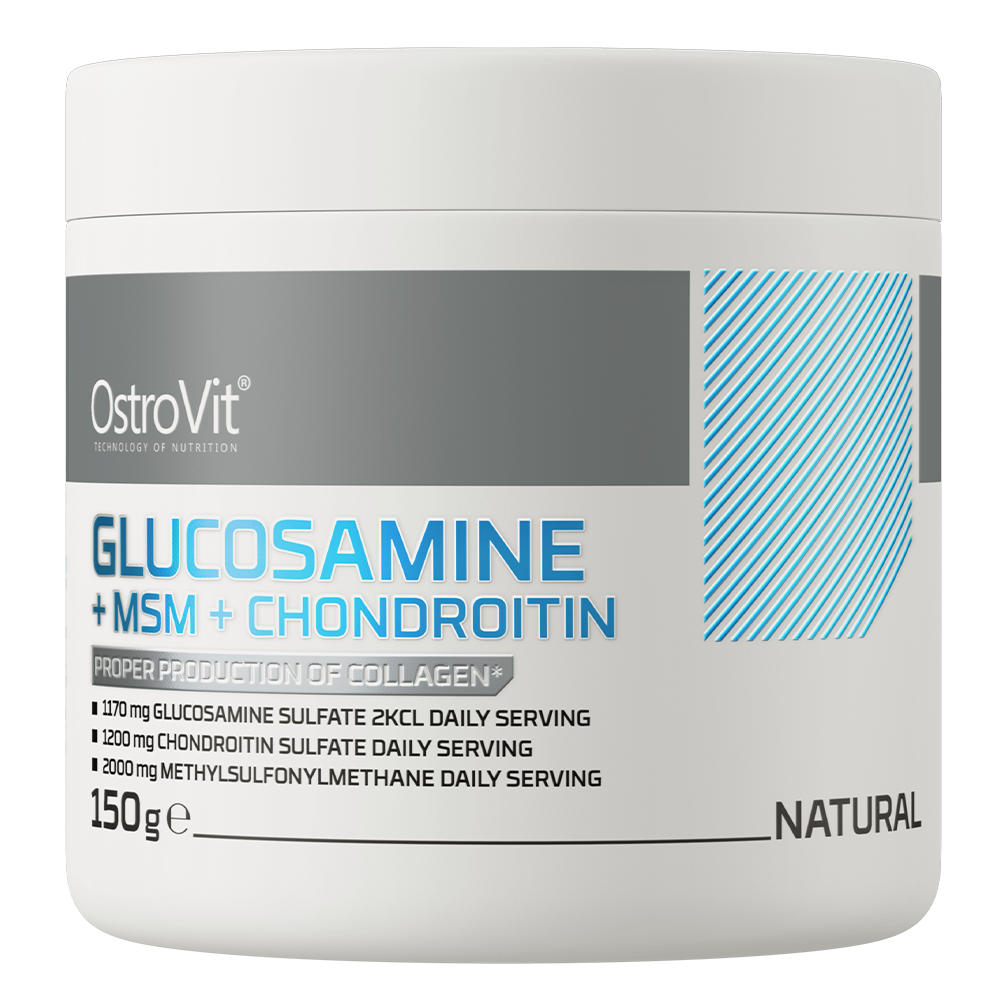 OstroVit Glucosamine + MSM + Chondroitin, smak naturalny, 150 g