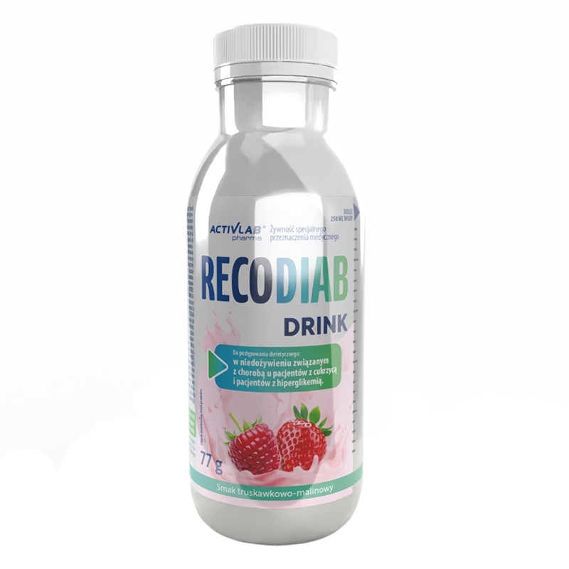 ActivLab Pharma Recodiab Drink, preparat odżywczy, smak truskawkowo-malinowy, 77 g