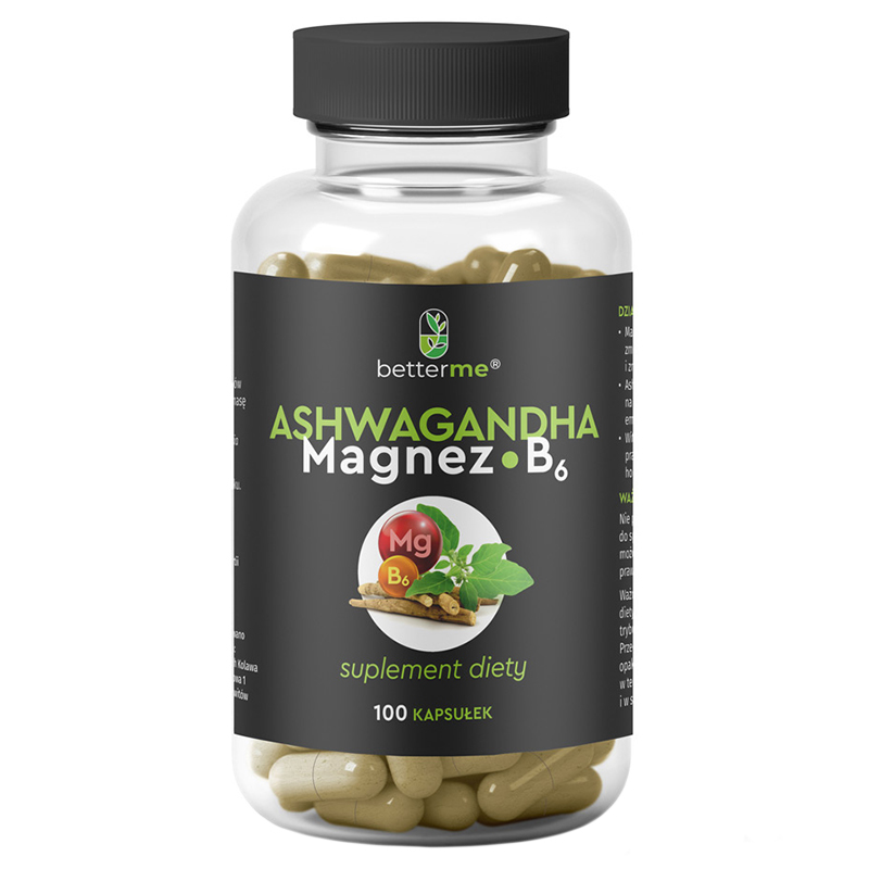 BetterMe Ashwagandha Magnez B6, 100 kapsułek