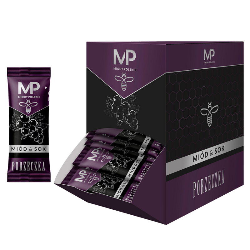 Miody Polskie Sok & Miód, porzeczka, stick, 100 x 6 g
