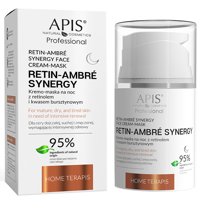 Apis Professional Retin Ambre Synergy, kremo-maska z retinolem i kwasem bursztynowym, na noc, 50 ml