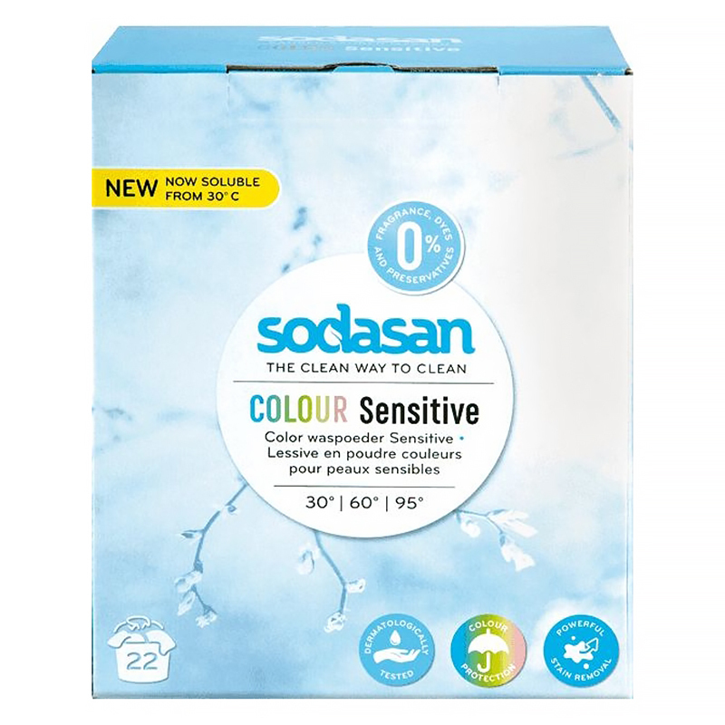 Sodasan Sensitiv, proszek do prania, uniwersalny, do koloru, Bio, 1,01 kg