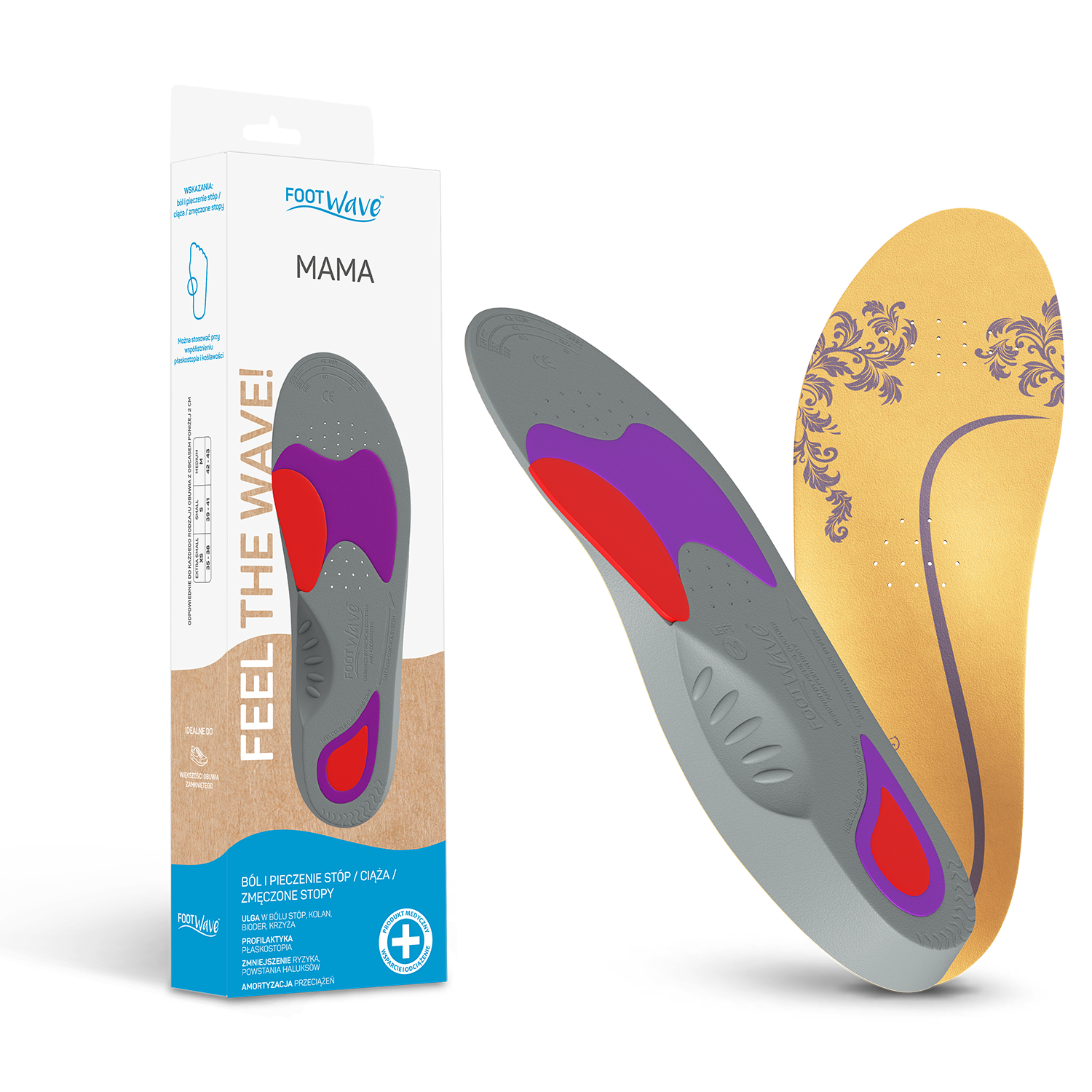 FootWave Mama, wkładki ortopedyczne, Small, 39-41, 1 para