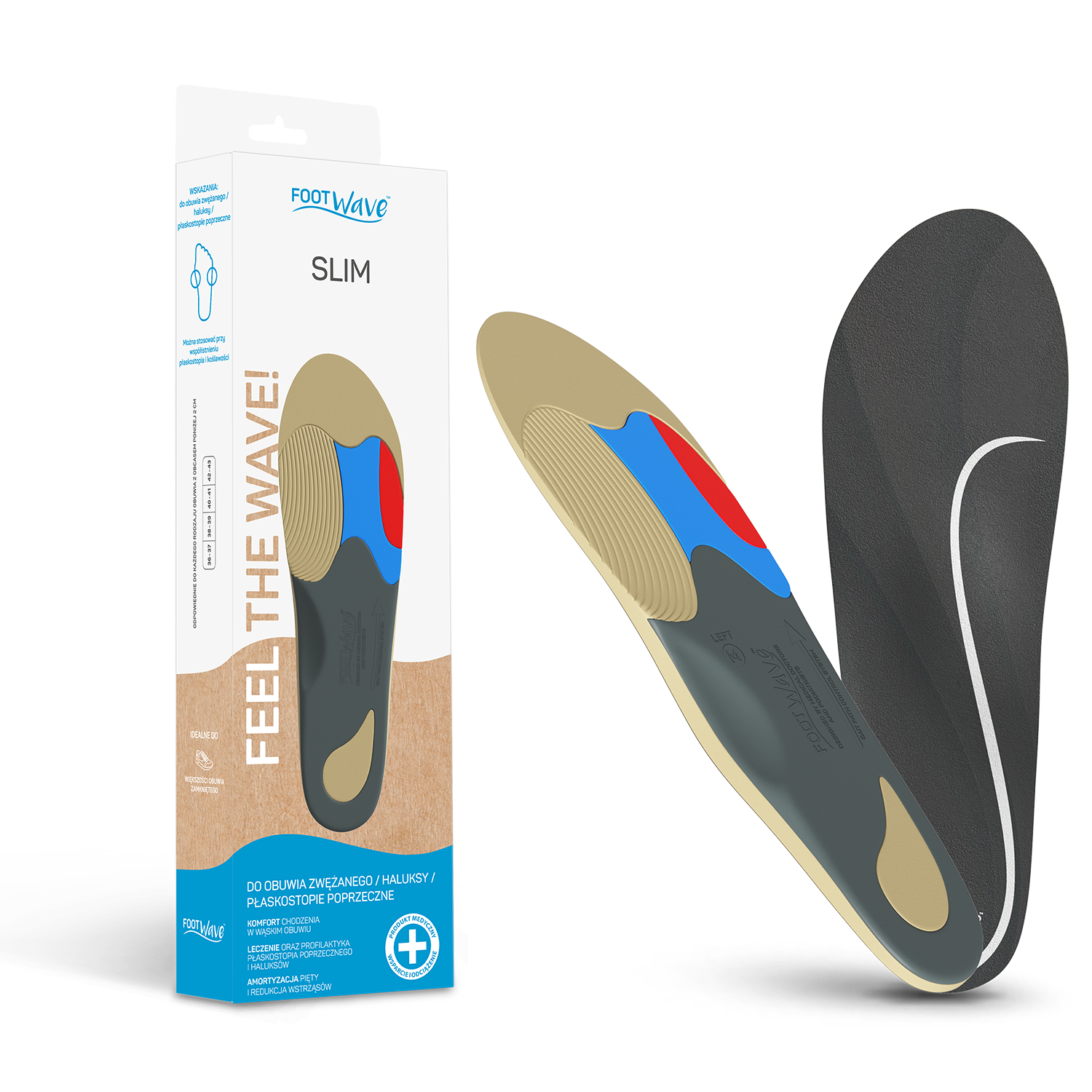 FootWave Slim, wkładki ortopedyczne, 38-39, 1 para