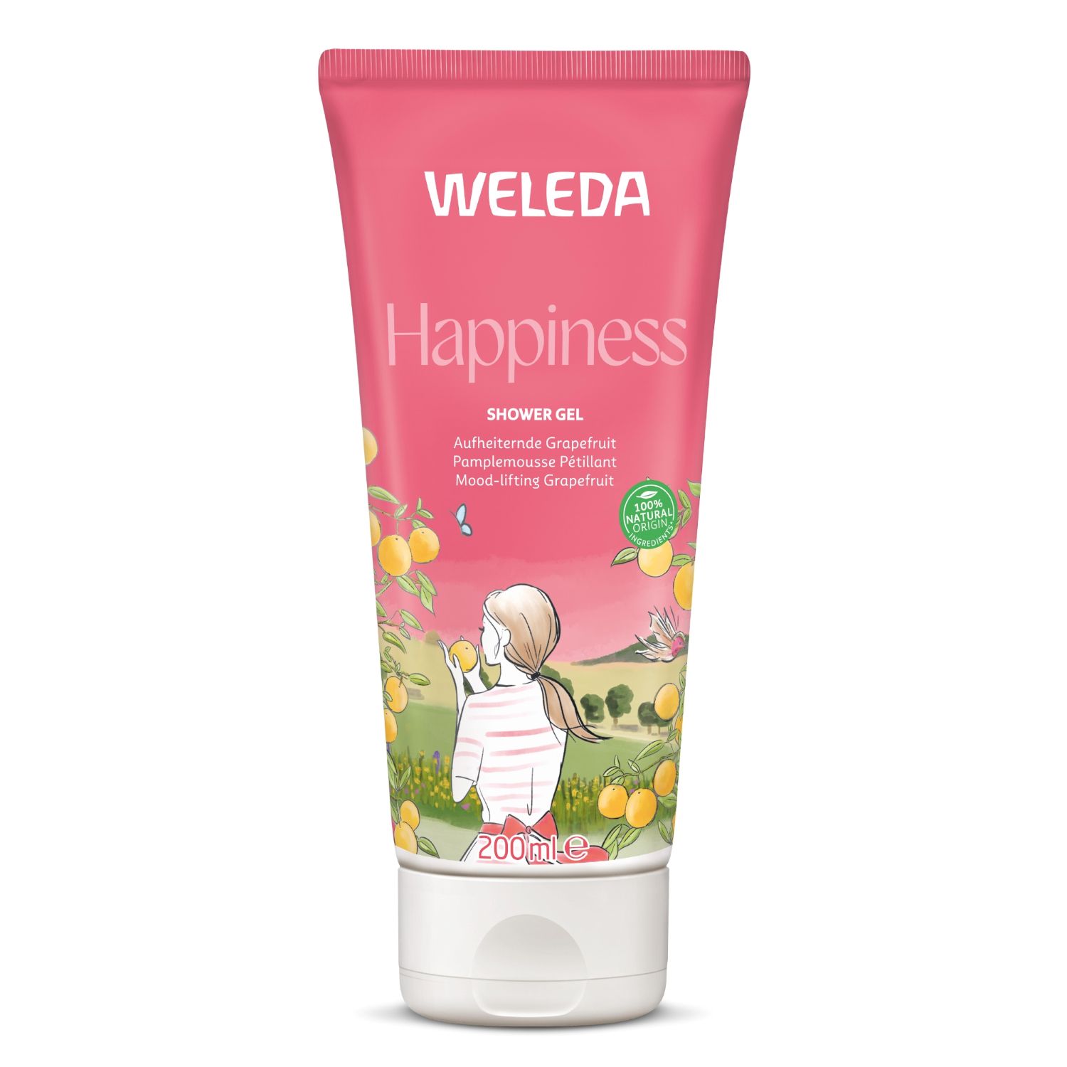 Weleda Happiness, żel pod prysznic z grejpfrutem, 200 ml