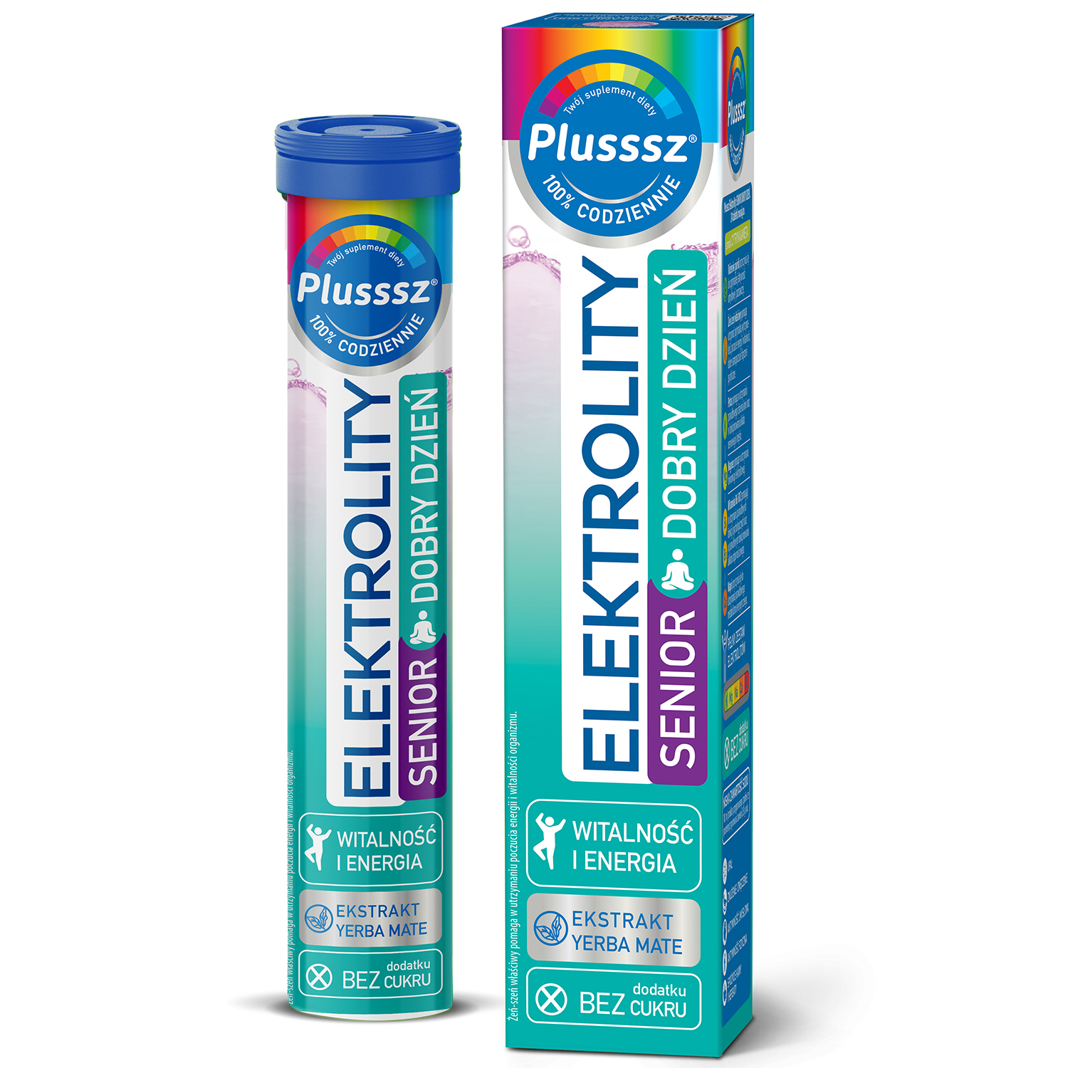 Plusssz Elektrolity Senior Dobry Dzień, bez dodatku cukru, 24 tabletki musujące
