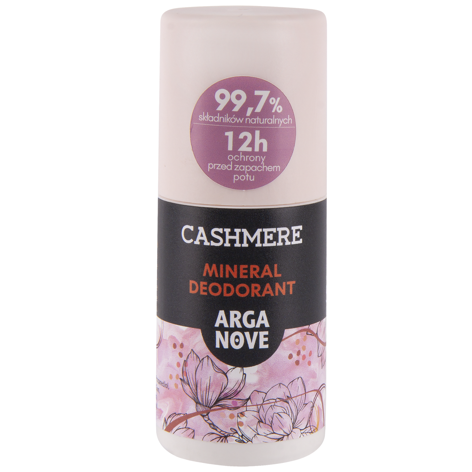 Arganove, dezodorant mineralny ałunowy roll-on, Cashmere, 50 ml