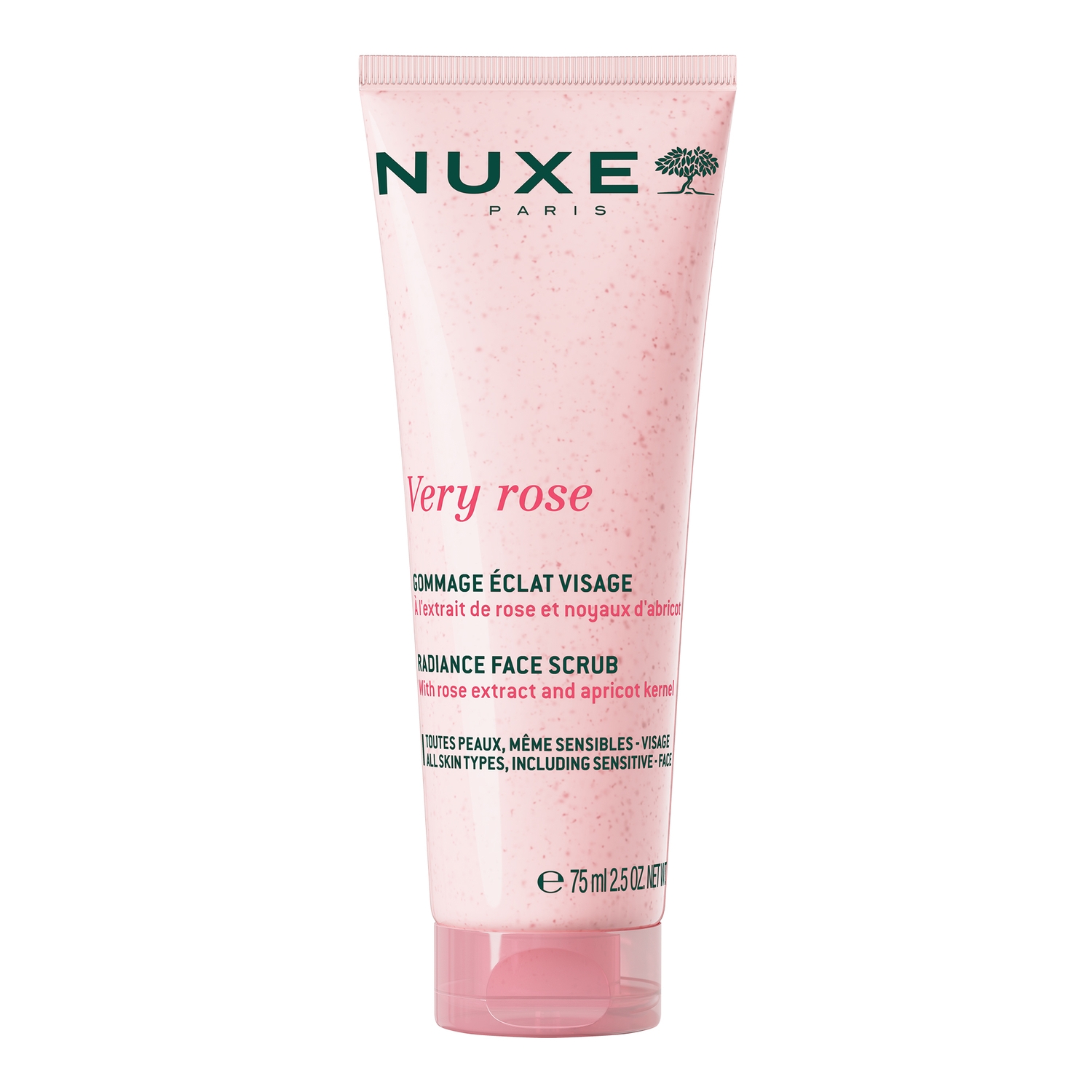 Nuxe Very Rose, rozświetlający peeling do twarzy, 75 ml