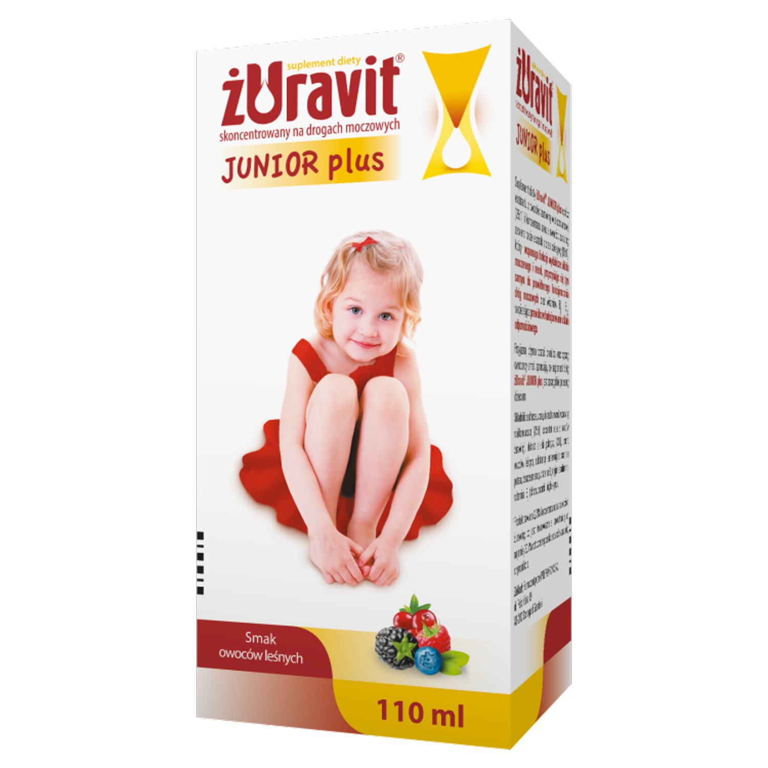Żuravit Junior Plus, syrop, dla dzieci powyżej 3 roku, smak owoców leśnych, 110 ml