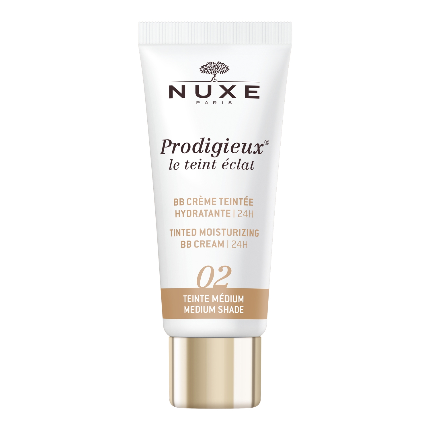 Nuxe Prodigieux, nawilżający krem BB, odcień średni 02, 30 ml