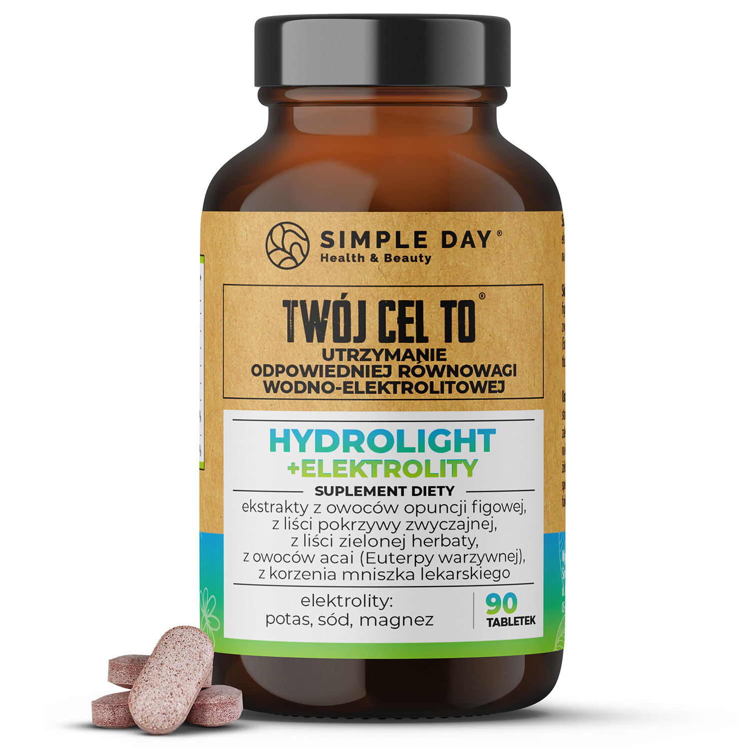 Simple Day Hydrolight + Elektrolity, 90 tabletek