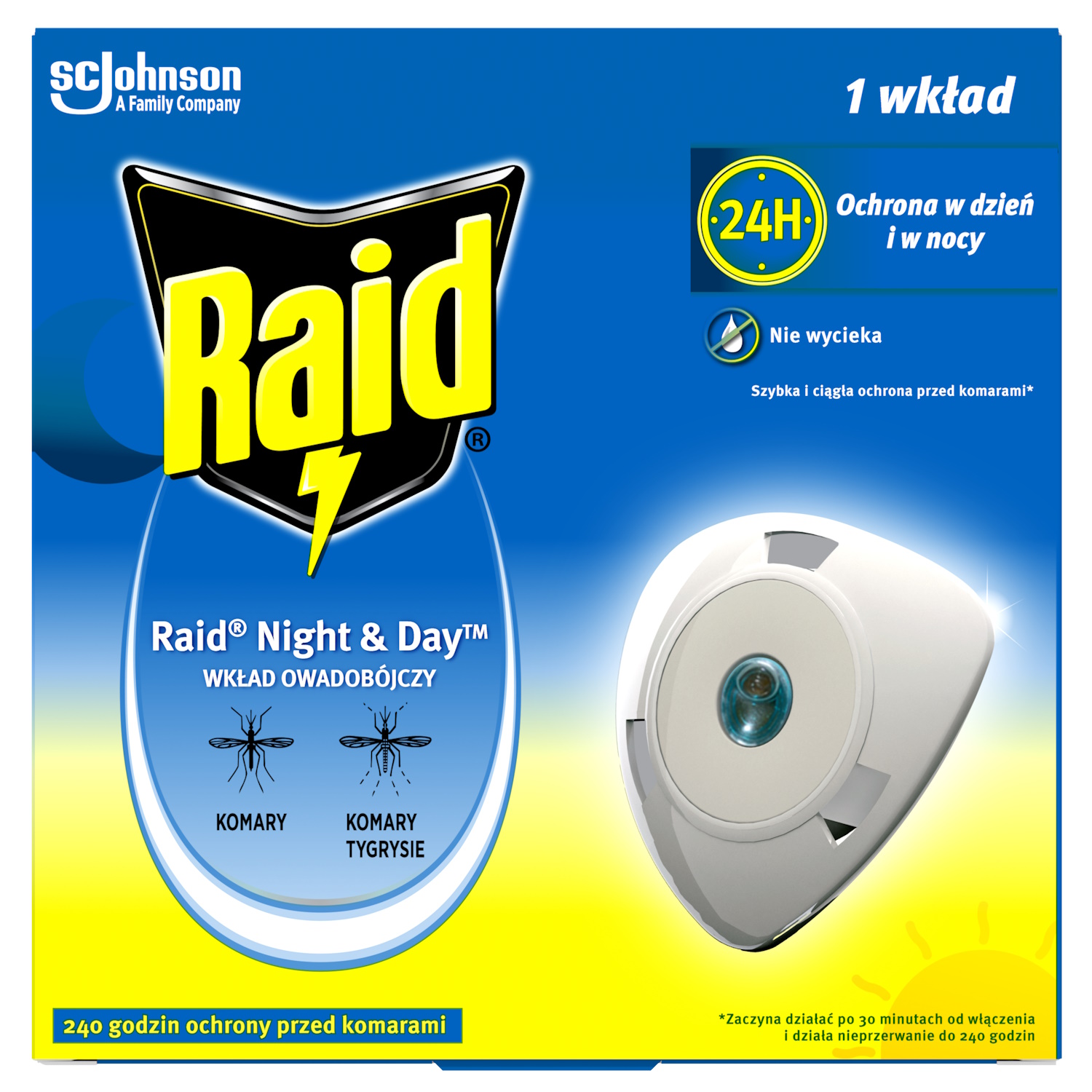 Raid Night & Day, wkład do elektrofumigatora owadobójczego, 1 sztuka