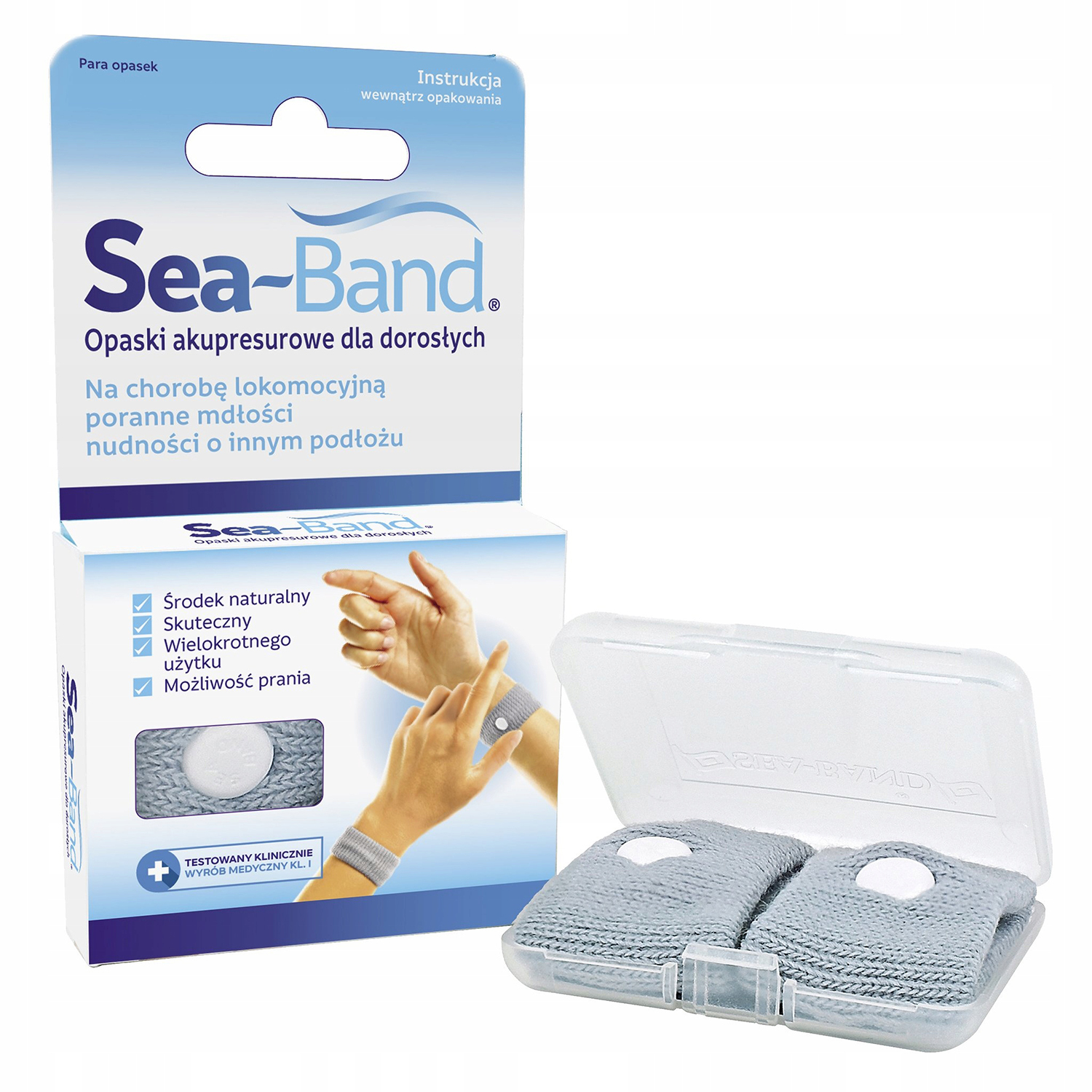 Sea-Band, opaski akupresurowe przeciw mdłościom, 2 sztuki