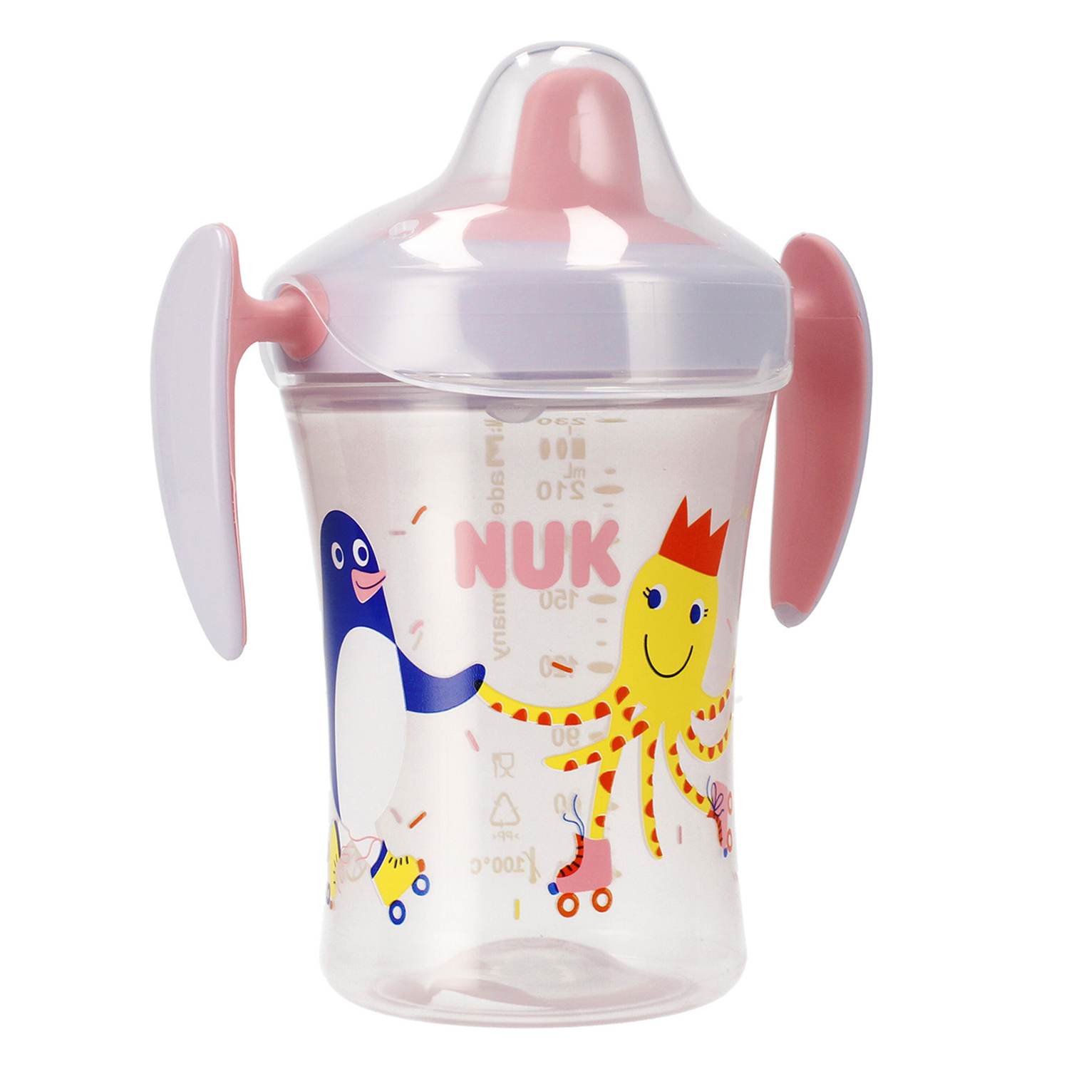 NUK Evolution, kubek niekapek z miękkim ustnikiem, różowy, od 6 miesiąca, 230 ml