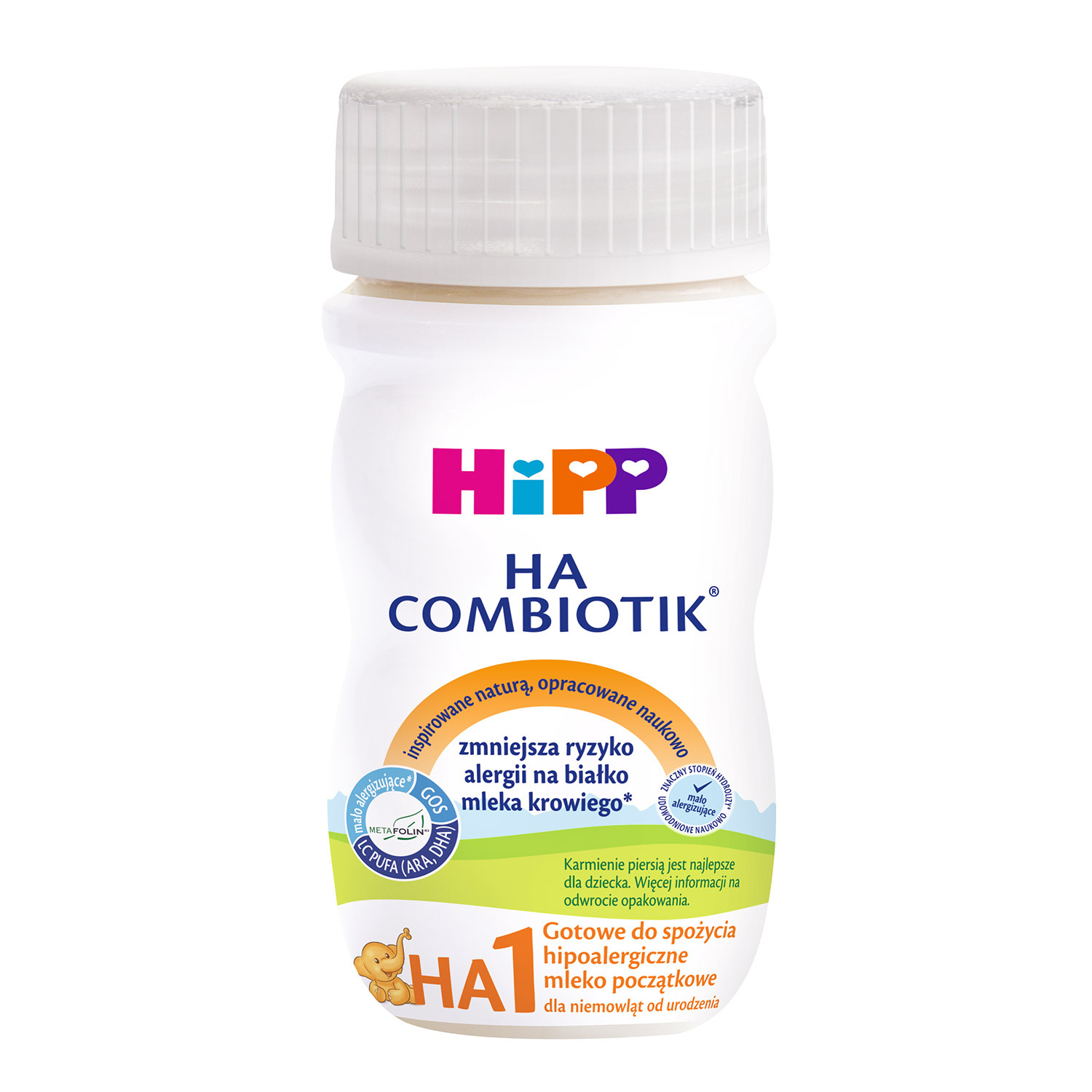 HiPP HA 1 Combiotik, hipoalergiczne mleko początkowe gotowe do spożycia, od urodzenia, 90 ml