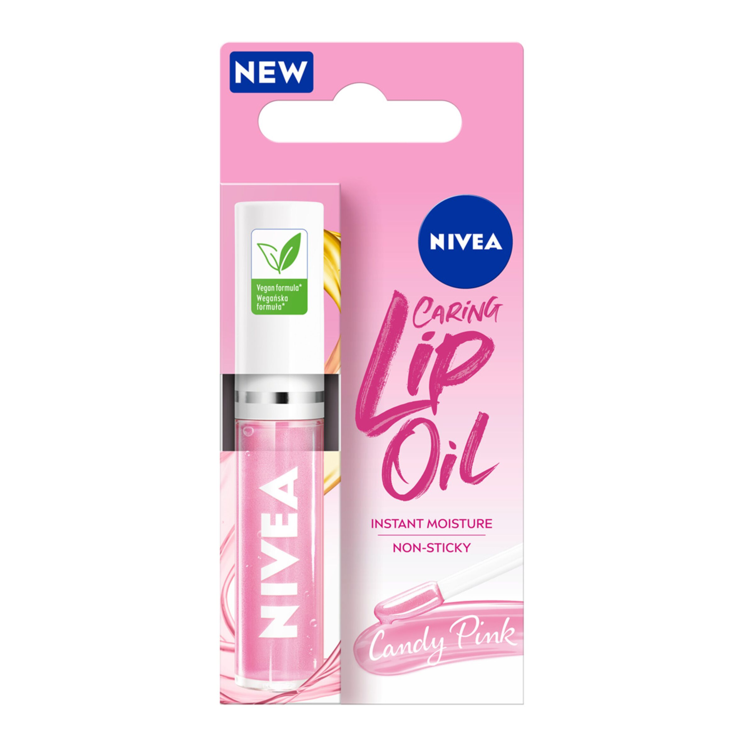 Nivea, pielęgnujący olejek do ust, Candy Pink, 4,8 g