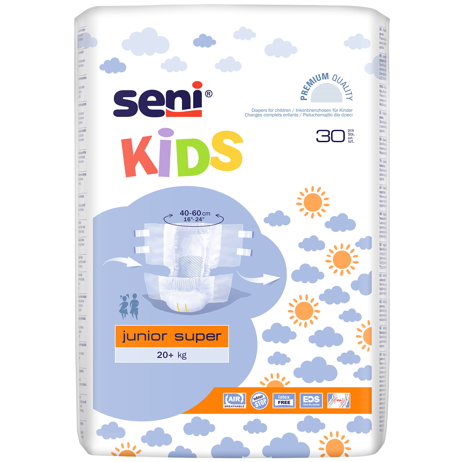 Seni Kids, pieluchomajtki, Junior Super, od 20 kg, 30 sztuk