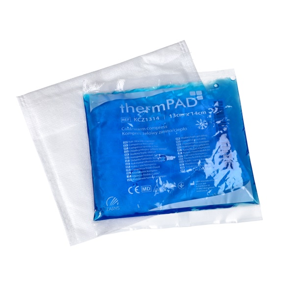 ThermPAD, kompres żelowy zimno-ciepło z pokrowcem, 13 cm x 14 cm, 1 sztuka