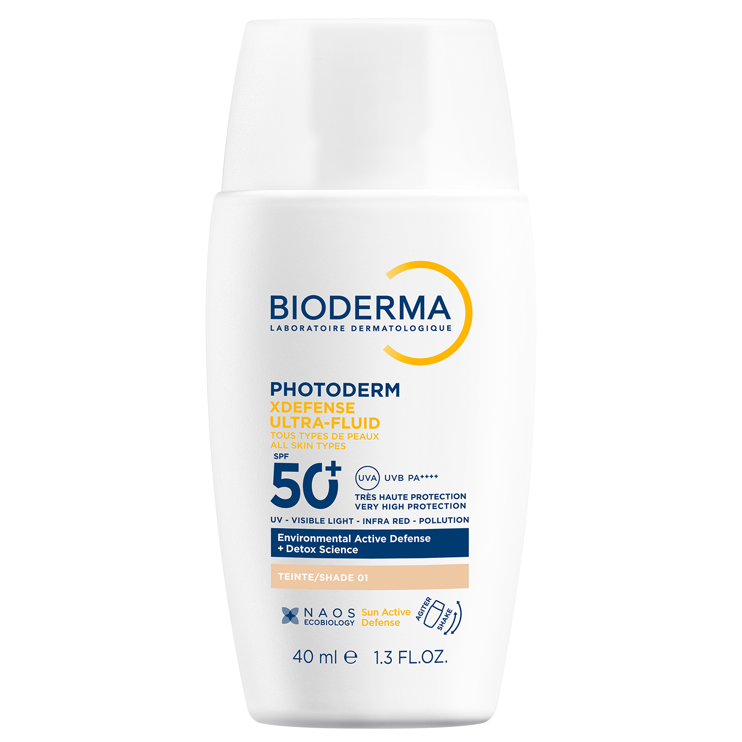 Bioderma Photoderm XDefense, ultralekki fluid o działaniu detoksykującym, kolor 01, SPF 50+, 40 ml