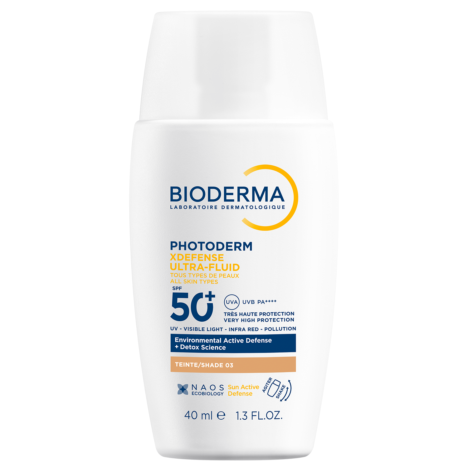 Bioderma Photoderm XDefense, ultralekki fluid o działaniu detoksykującym, kolor 03, SPF 50+, 40 ml