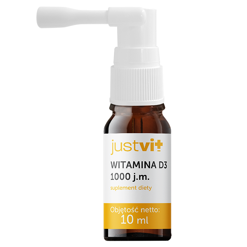 JustVit Witamina D3 1000 j.m., krople, od 1 roku, 10 ml