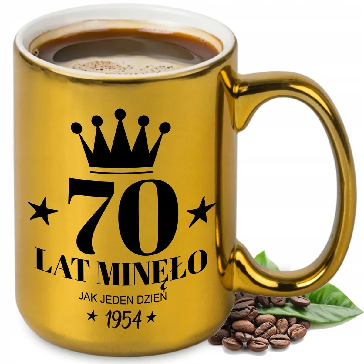 KUBEK XXL ZŁOTY IDEALNY PREZENT NA 70 URODZINY ROCZKNIK 1954 WIELE WZORÓW