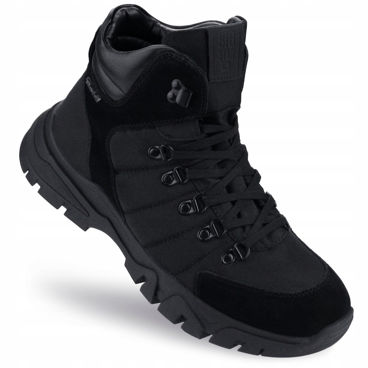 BUTY męskie ZIMOWE BIG STAR SKÓRZANE ocieplane TRAPERY OO174179 czarne 45