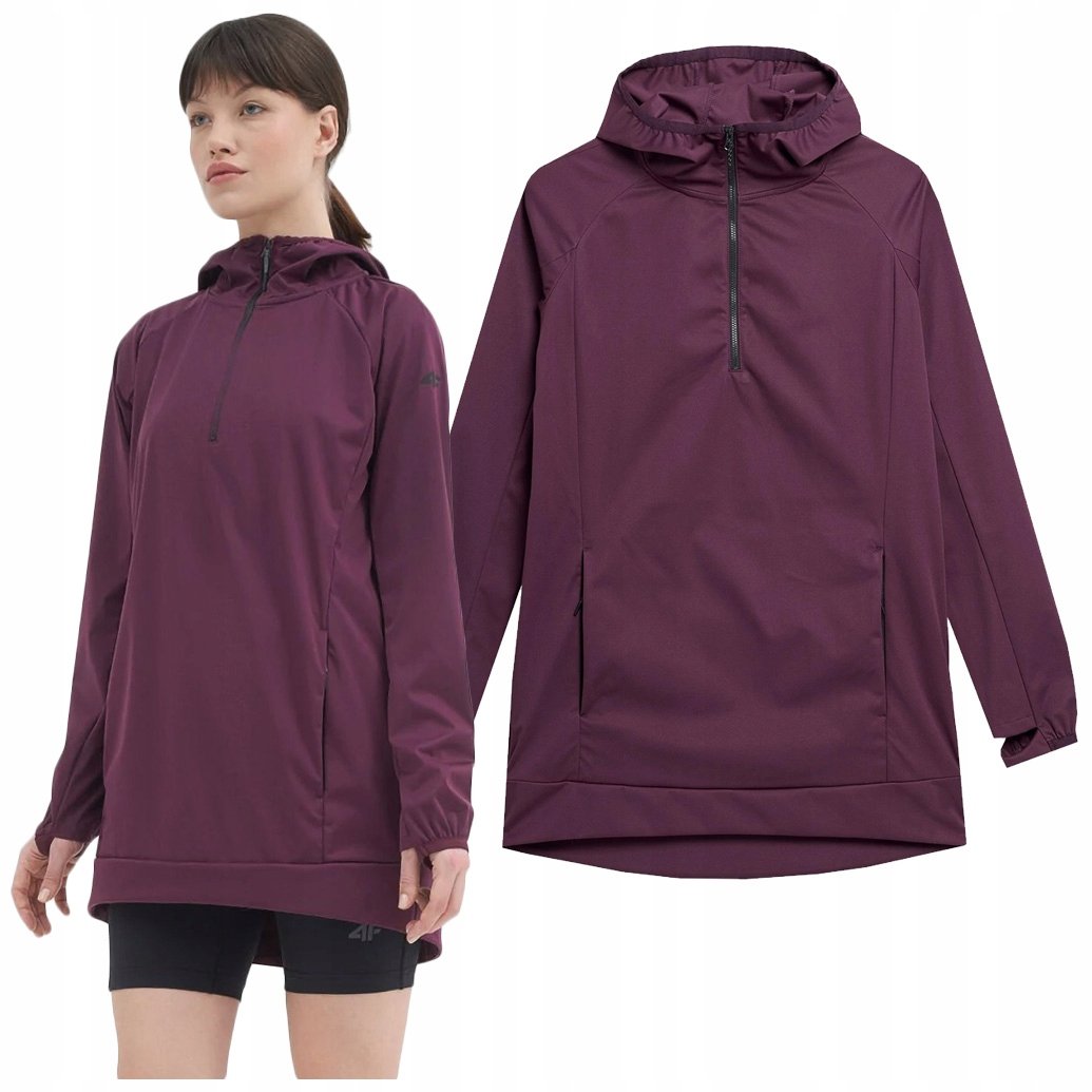 SOFTSHELL damski 8000 BLUZA damska TREKKINGOWA z KAPTUREM 4F TFSWF078 XS