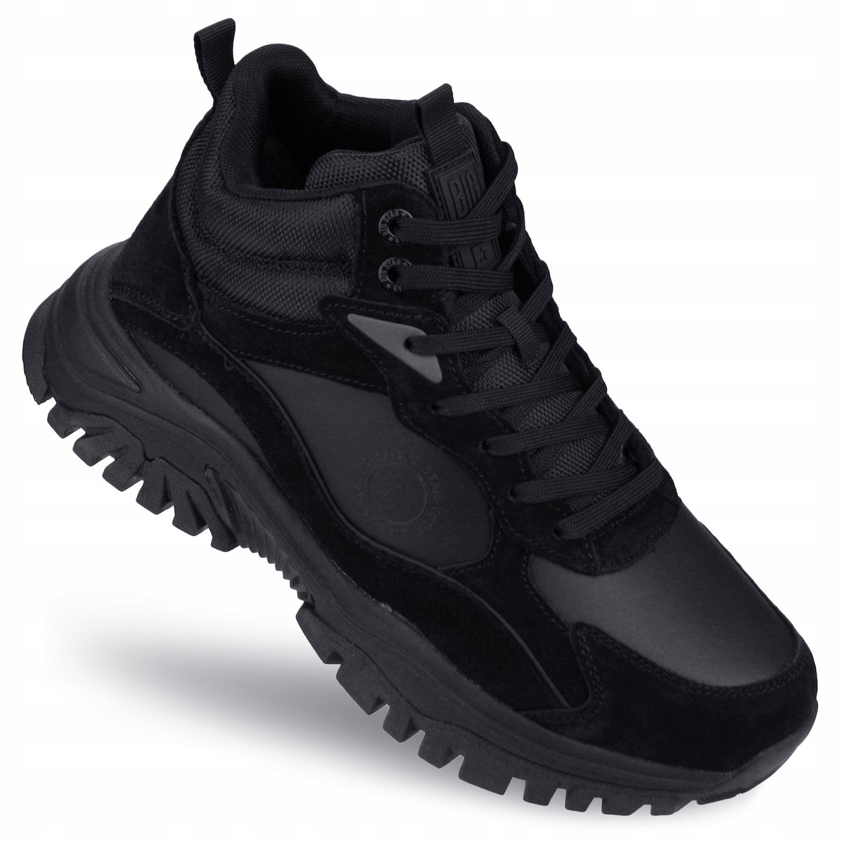 BUTY męskie ZIMOWE BIG STAR SKÓRZANE ocieplane SNEAKERSY OO174517 czarne 44