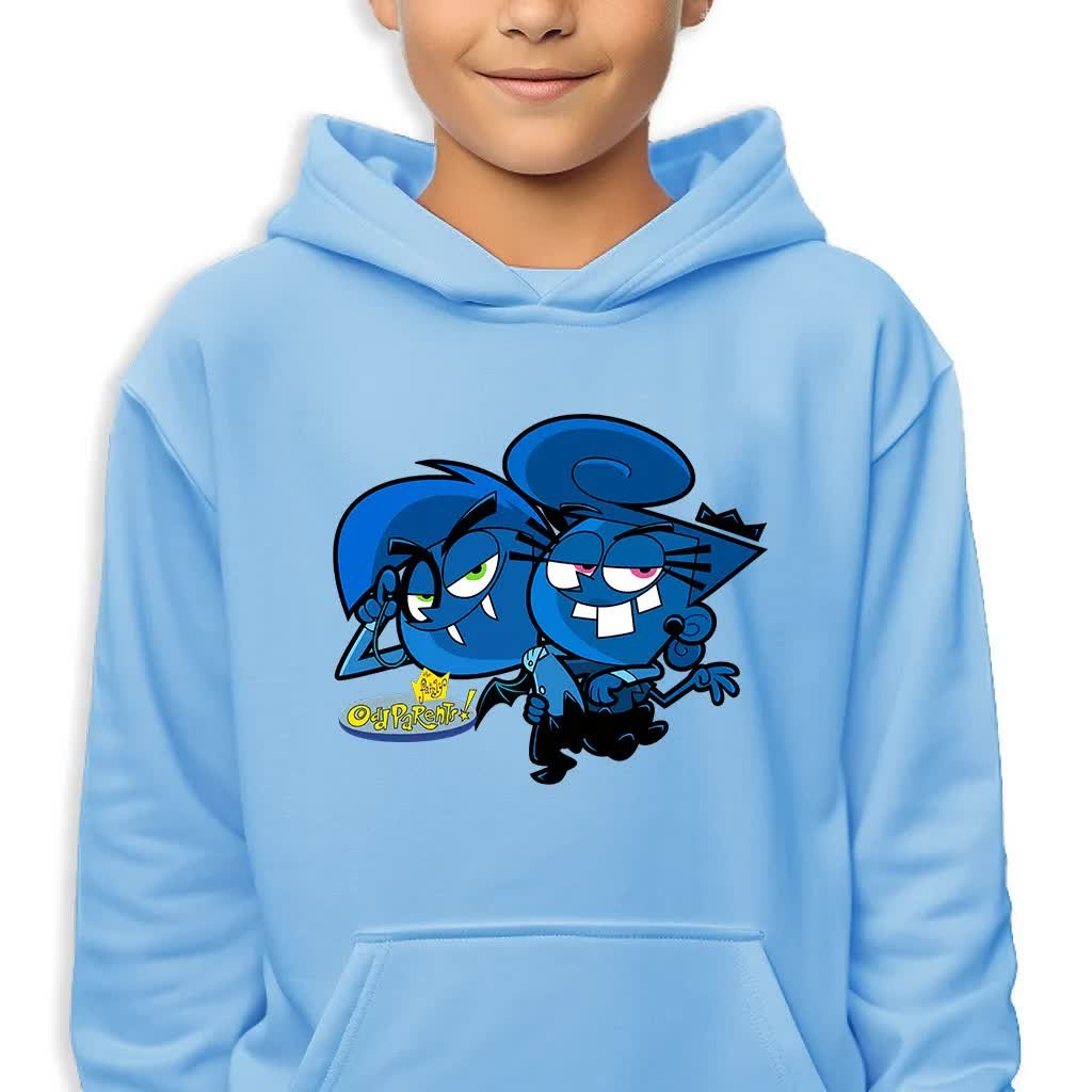 Bluza Dziecięca Z Kapturem Niebieska Emo Cosmo&Wanda Wzory -128 Cm (7-8)