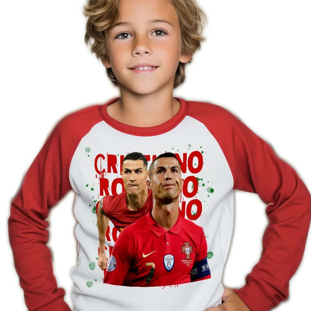 Komplet PIŻAMA + SPODNIE Dziecięce CRISTIANO RONALDO PIŁKARSKIE Wzory 140cm